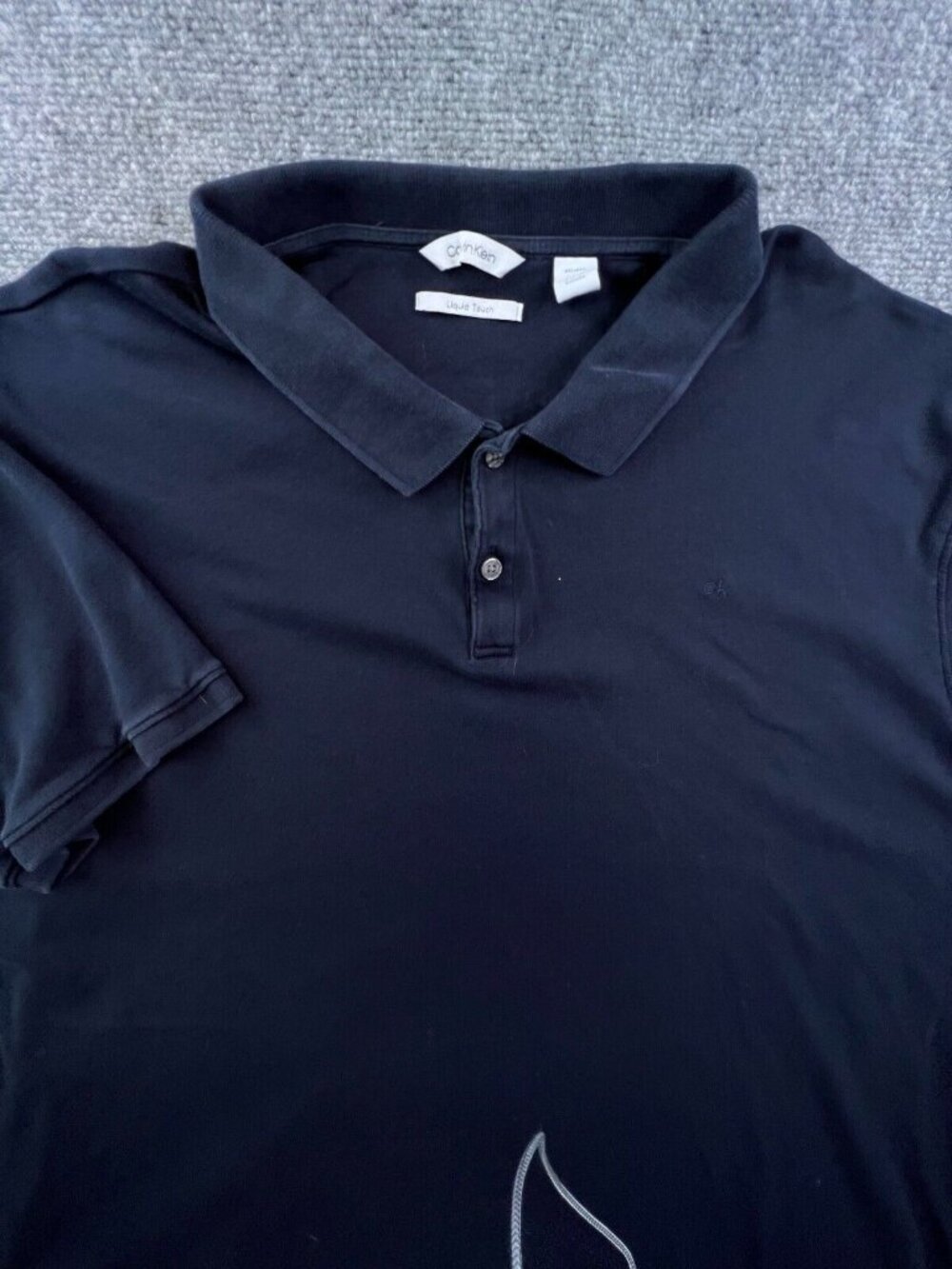 Calvin Klein Liquid Touch Men's Short Sleeve Polo Shirt Size 2XL Navy Blue Adult